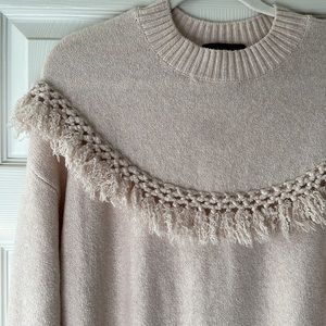 Sanctuary Fringe Cream Cozy Sweater XS